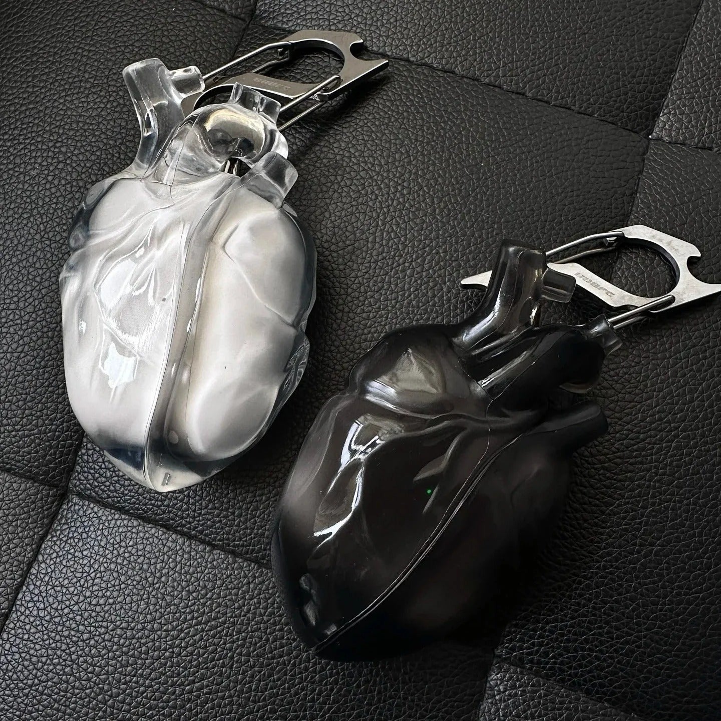 Protective Wireless Earphone Case with Anatomical Heart and Headphones Graphic Print