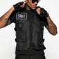 Four Piece Tactical Costume Set with Vest, Cap and Fingerless Gloves