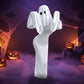 Ghost Bride Cosplay Costume with Sleeveless Ruched Mini Dress and Face Mask