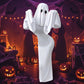 Ghost Bride Cosplay Costume with Sleeveless Ruched Mini Dress and Face Mask