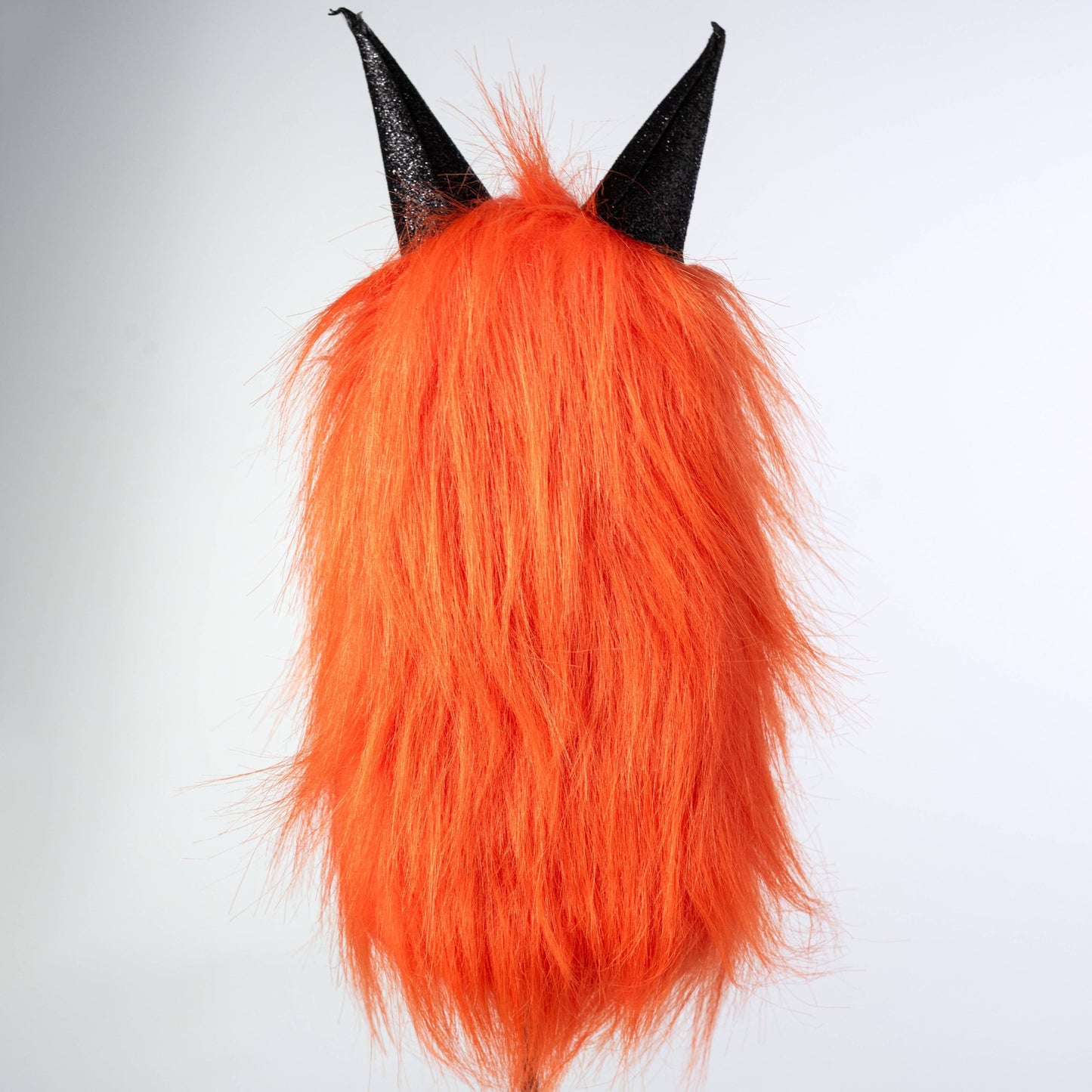 Artificial Furry Monster Eyeball Floral Spray with Orange Tinsel for Halloween Decor