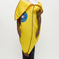 Yellow Banana Costume Tunic with Foam Structure and Open Face Design