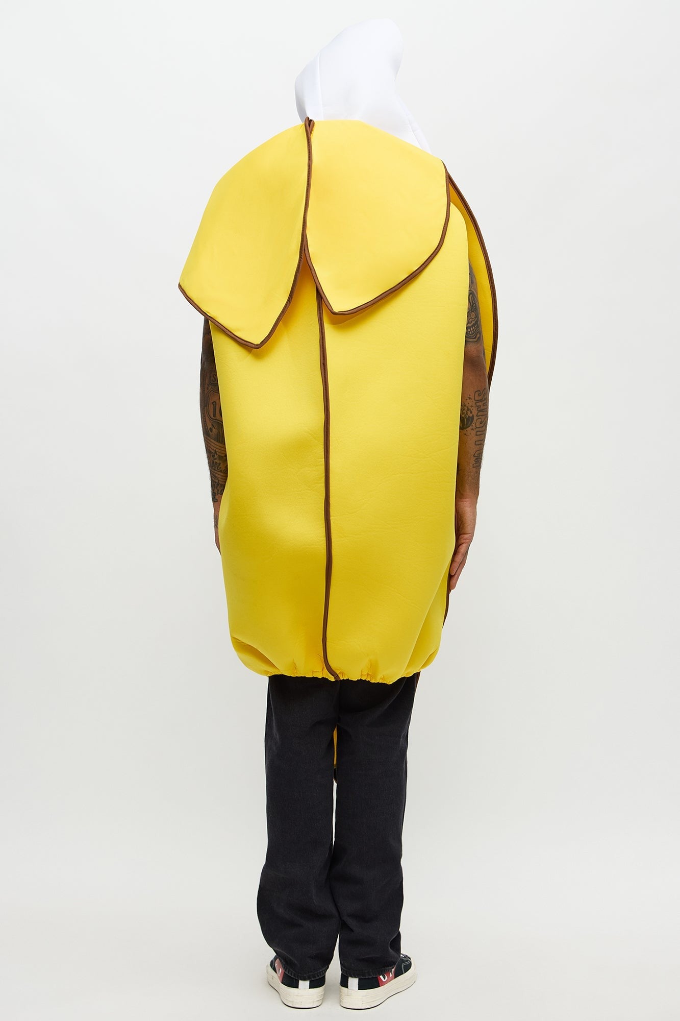Yellow Banana Costume Tunic with Foam Structure and Open Face Design