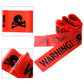 Spooky Halloween Caution Tape Set with Printed Warning Signs for Haunted House Parties
