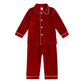 Kids Pajama Set with Plaid Pants and Elastic Waistband
