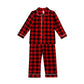 Kids Pajama Set with Plaid Pants and Elastic Waistband