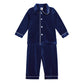Kids Pajama Set with Plaid Pants and Elastic Waistband