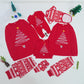 Family Matching Christmas Pajamas with Reindeer and Snowflake Print, Red or Blue