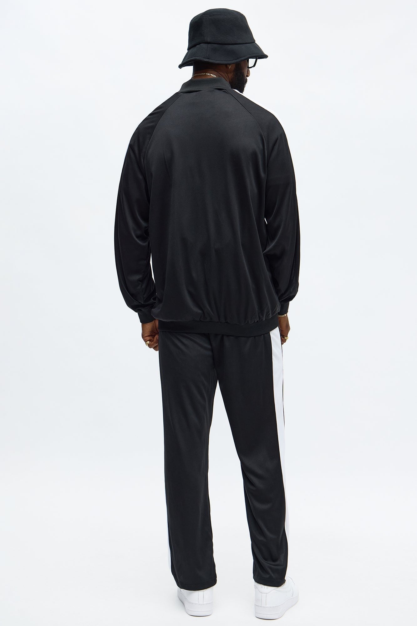 Men's Two Piece Hip Hop Costume with Black and White Contrast for Parties