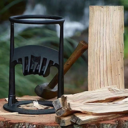 Log Splitter with Fixed Cast Iron Blade for Firewood, Zero Moving Parts