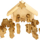 Wooden Nativity Manger Scene with 14 Figures and Stable Display