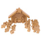 Wooden Nativity Manger Scene with 14 Figures and Stable Display