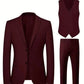 Men's formal fashion: a striking slim fit double-breasted 3-piece suit with a fashionable waistcoat.