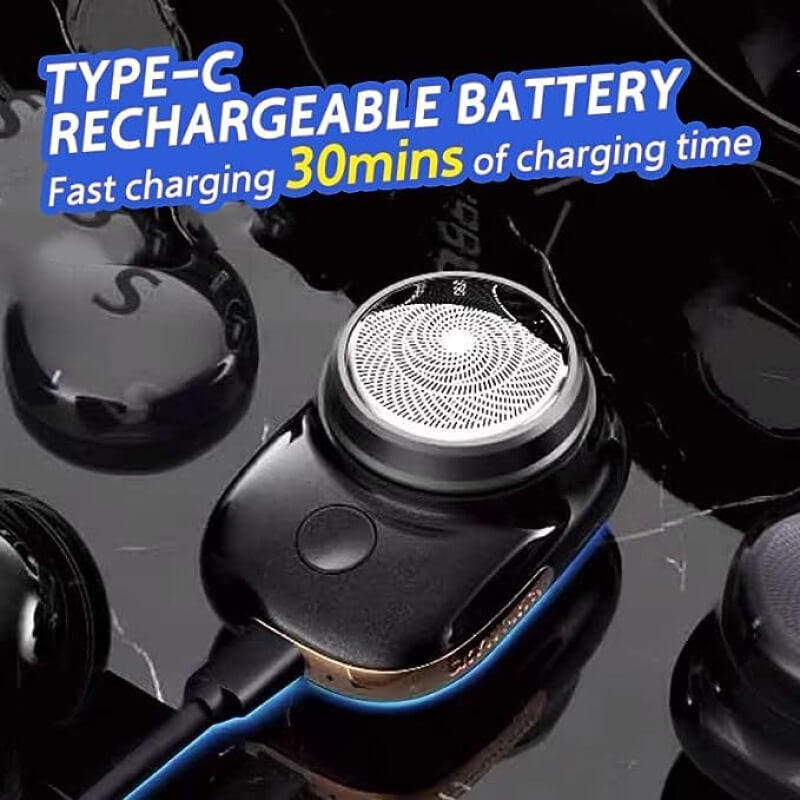 Electric Shaver for Men with 6 Stainless Steel Blades and Wet or Dry Use, USB Charging