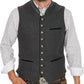 Gray Formal Vest with Regular Fit for Men