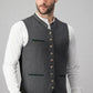 Gray Formal Vest with Regular Fit for Men