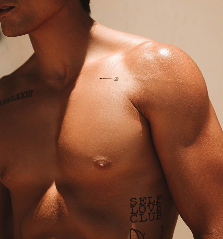 Black Arrow Water Transfer Temporary Tattoo, 2.5 x 4 Inches