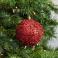 100mm Sequin & Glitter Ball Ornaments: Red (Box of 4) Lifestyle Photo