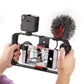 Mobile Phone Video Cage with Three Cold Shoe Mounts and Ergonomic Handle