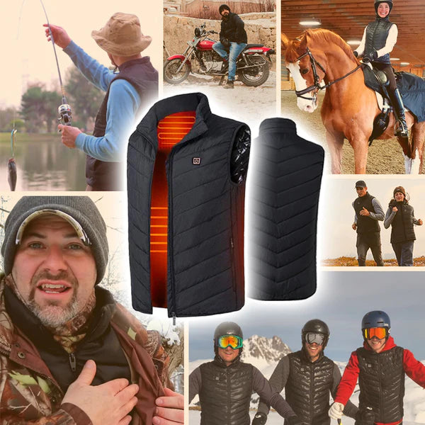 Heated Vest with Carbon Fiber Elements and 12-Hour Runtime, Three Zones