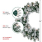 White Artificial Christmas Wreath with 50 Clear Mini Lights and 200 Branch Tips, 24 Inch
