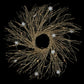 LED Christmas Wreath 28 Inch with 25 Warm White Lights and Glittered Snowflake Design