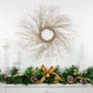 LED Christmas Wreath 28 Inch with 25 Warm White Lights and Glittered Snowflake Design
