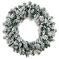 White Artificial Christmas Wreath with 50 Clear Mini Lights and 200 Branch Tips, 24 Inch