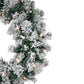 White Artificial Christmas Wreath with 50 Clear Mini Lights and 200 Branch Tips, 24 Inch