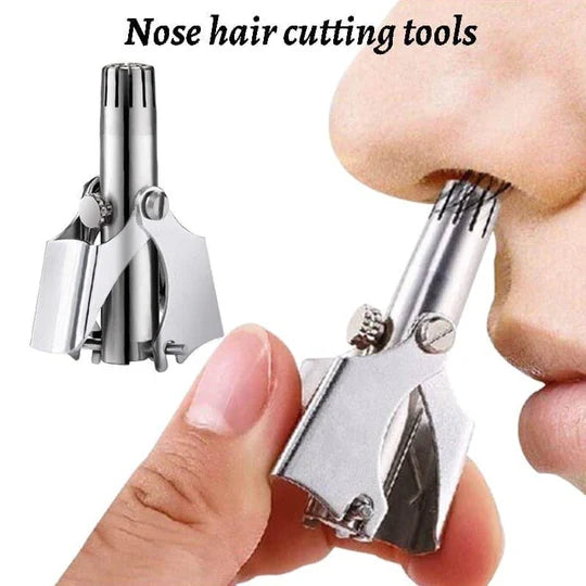 Precision Stainless Steel Manual Nose Hair Trimmer for Men