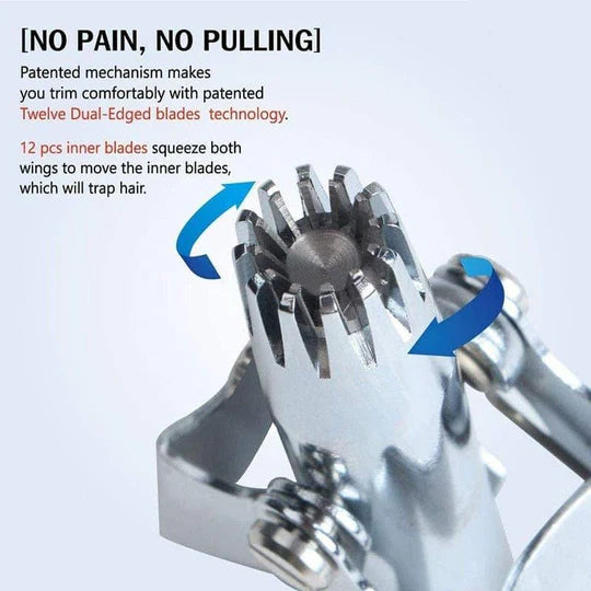 Precision Stainless Steel Manual Nose Hair Trimmer for Men