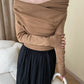 Slim Fit Knit Top with Polyester Acrylic Blend and Wrist Length Sleeves