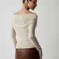 Slim Fit Knit Top with Polyester Acrylic Blend and Wrist Length Sleeves