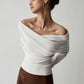 Slim Fit Knit Top with Polyester Acrylic Blend and Wrist Length Sleeves