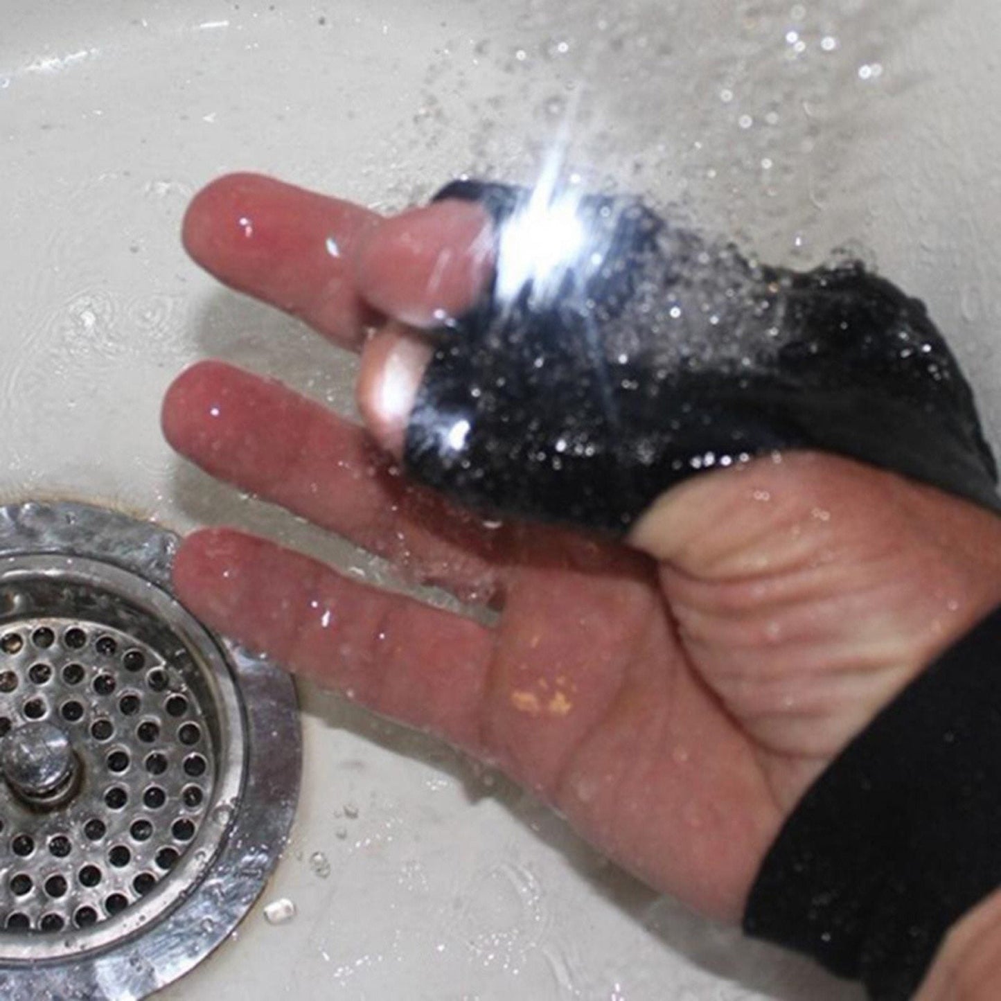 Fingerless LED Work Gloves with Dual Finger Lights and Adjustable Strap