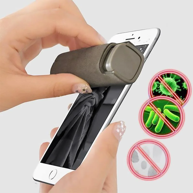 Portable Screen Cleaner with Built-In Microfiber Pad and Spray Bottle