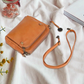 Full-Grain Leather Crossbody Bag with Detachable Strap and Card Slots, Fits 10in Tablet