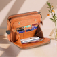 Full-Grain Leather Crossbody Bag with Detachable Strap and Card Slots, Fits 10in Tablet