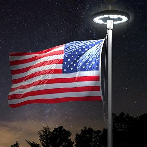 Solar Flagpole Light, LED Disc Topper with Automatic Night Sensor