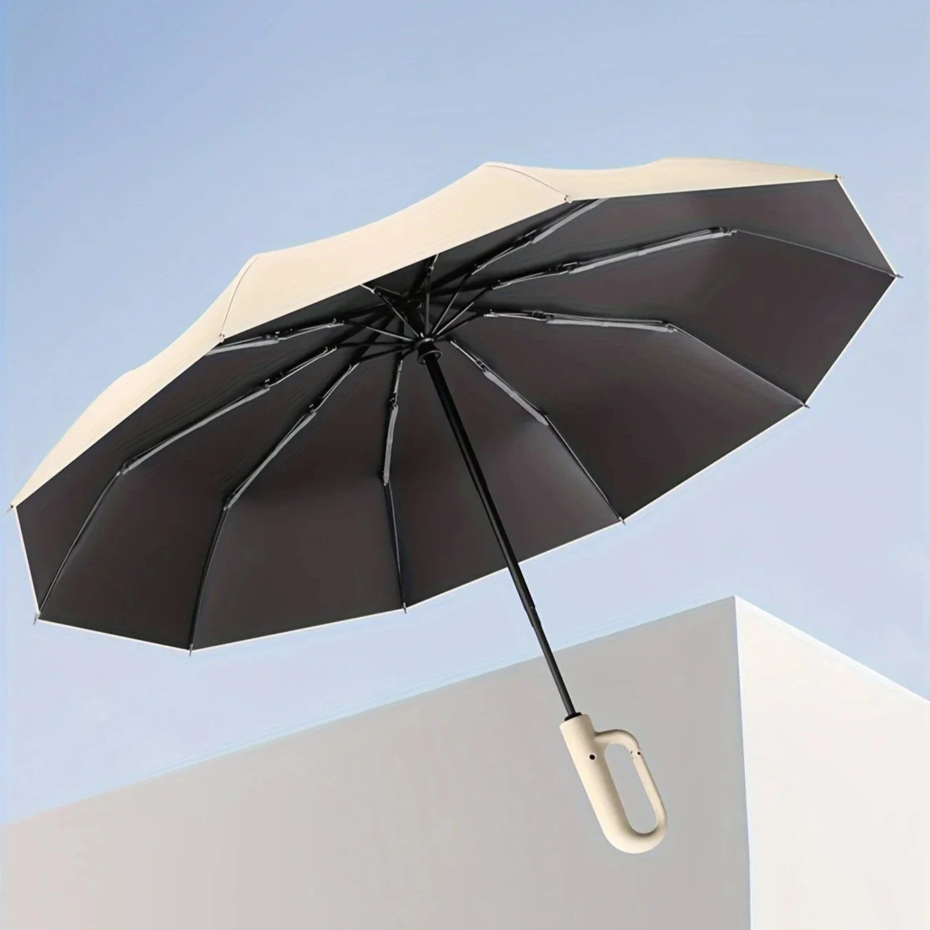 Compact Travel Umbrella with One-Touch Auto Open and Windproof Frame, Sun-Blocking Canopy