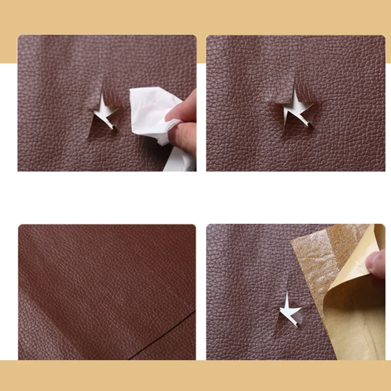 Self-Adhesive Leather Repair Patch, Cuttable PU Leather Sofa Refinisher (19.7 x 53.9 Inches)