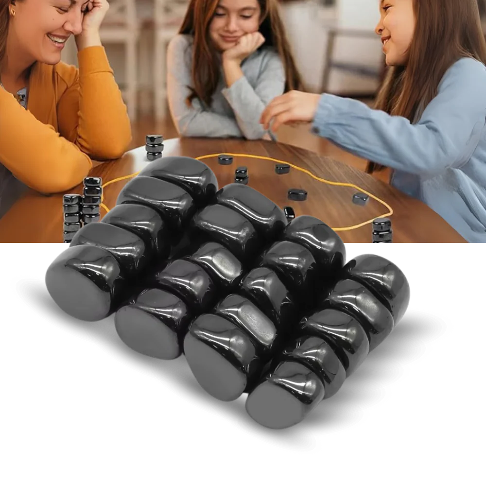 Magnetic Strategy Game with Adjustable Rope Boundary and 20 Pieces
