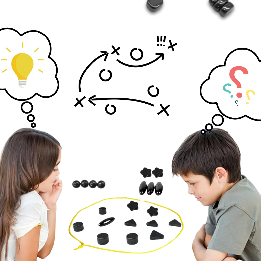 Magnetic Chess Set with 20 Repelling Pieces and Adjustable Rope Ring, Portable Pouch