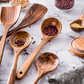 Teak Wood Kitchen Utensils Set with 8-Piece Cooking Tools and Heat-Resistant Handle