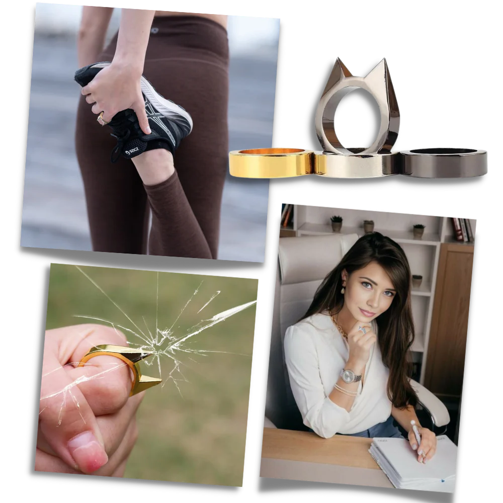 Protective Alloy Ring with Pointed Edge, Set of 3
