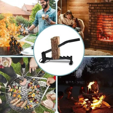 Hanging Carbon Steel Firewood Chopping Machine, Portable Wall Mounted Wood Splitter