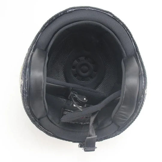 Classic Open Face Motorcycle Helmet with Retro Goggles