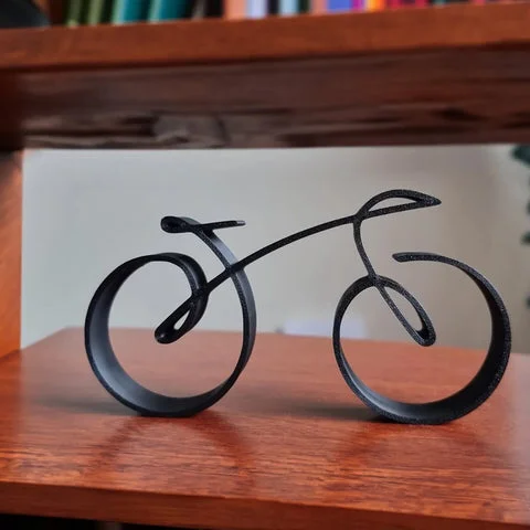 Minimalistic Bicycle Sculpture Wire Framed Black