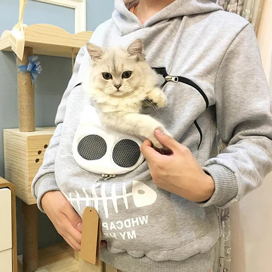 Cozy Cat Lover Hoodie with Built-In Cuddle Pouch