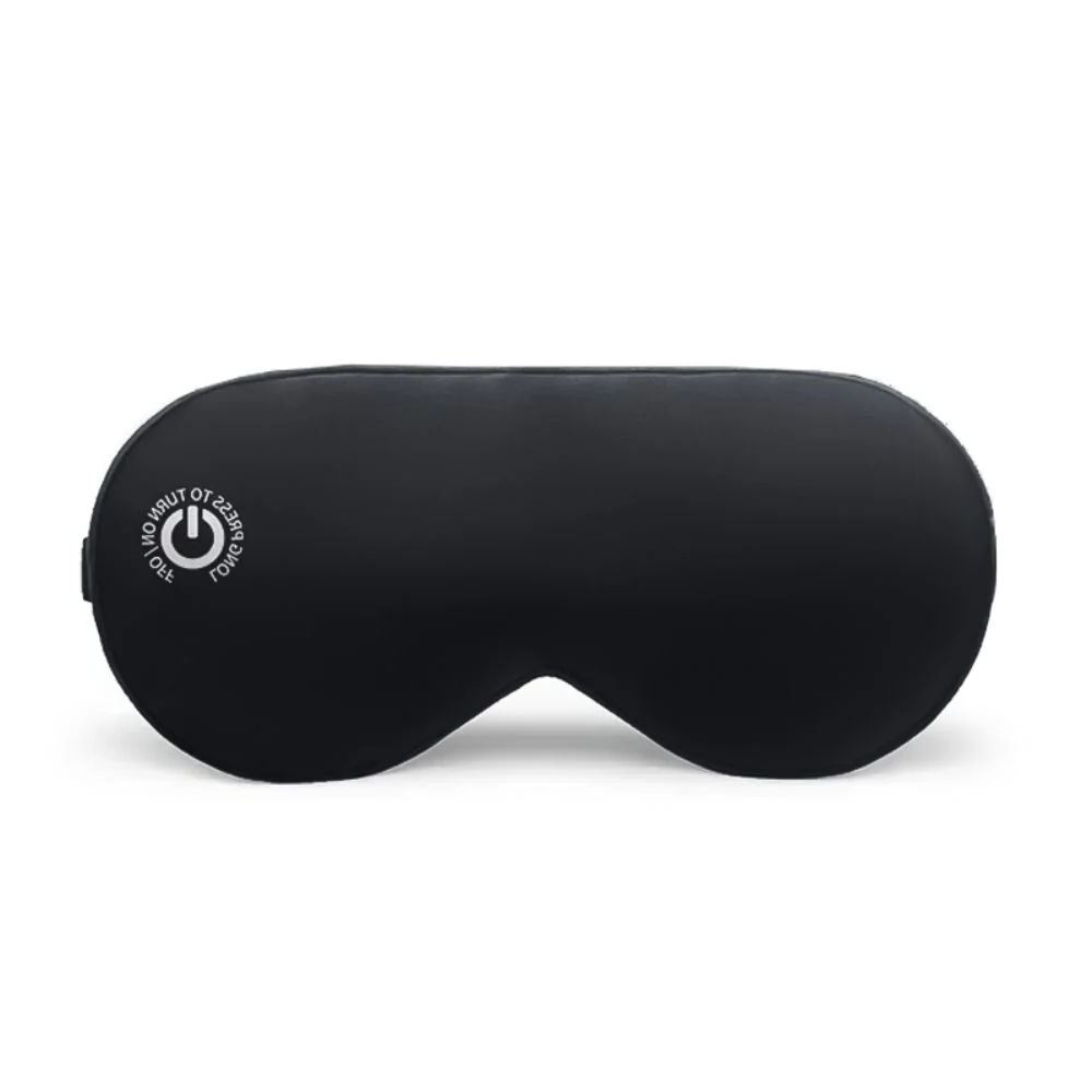 Heated Eye Mask with Rechargeable Battery and Gentle Vibration, Removable Silk Cover